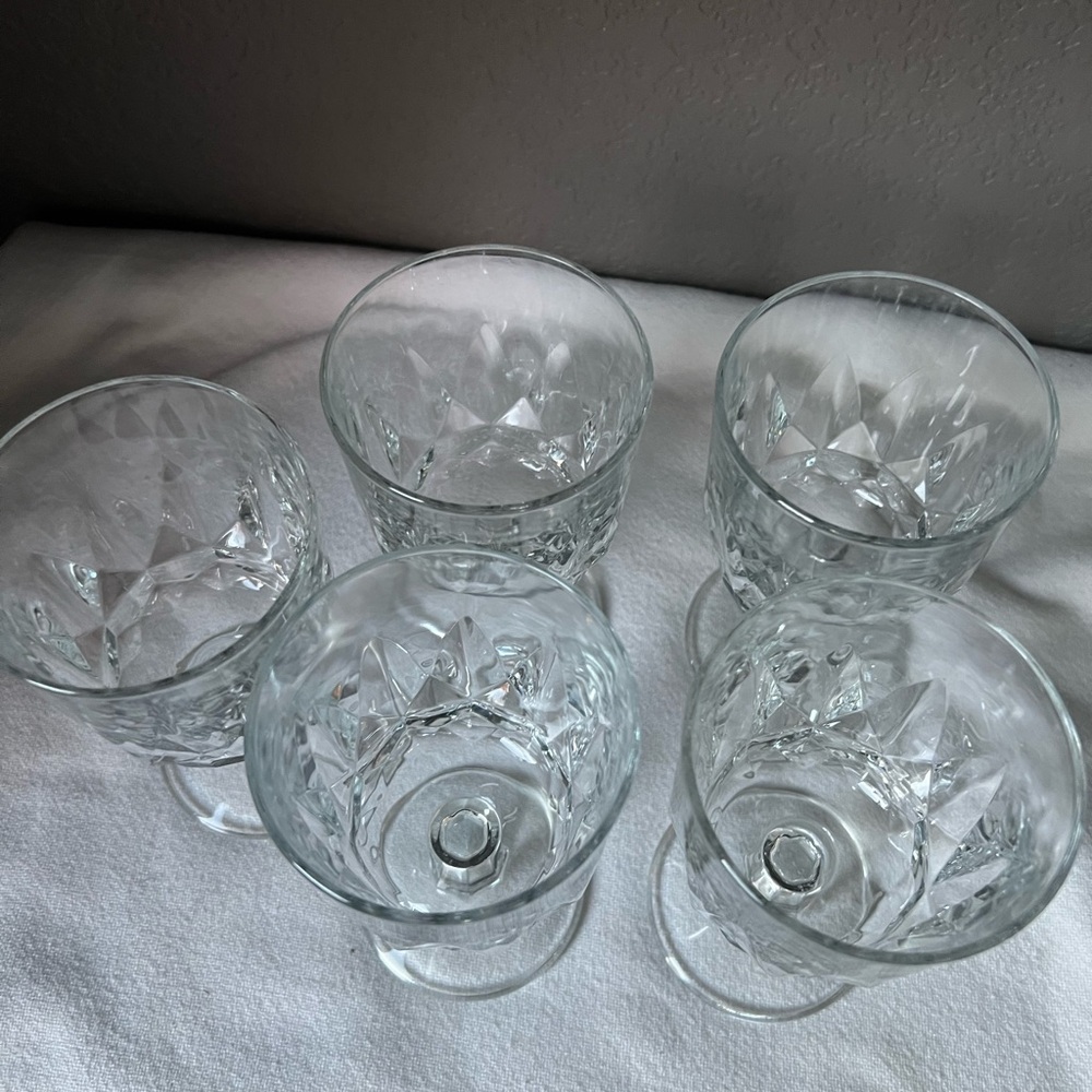 Vintage Arcoroc France Artic Wine Glass Set Of 5 Stemmed Wine Water Goblets - Picture 6 of 9